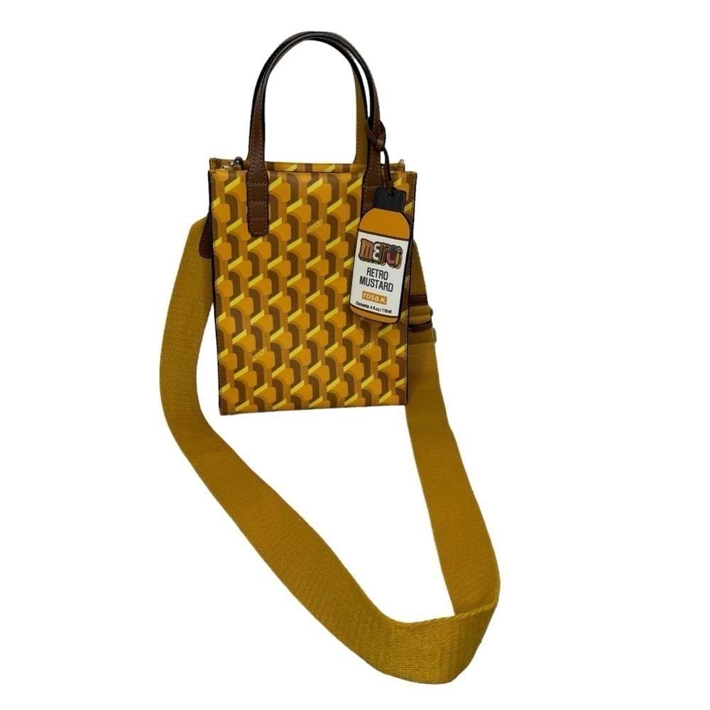 Rosa.K Cabas Monogram Tote Small Yellow Crossbody Purse Handbag